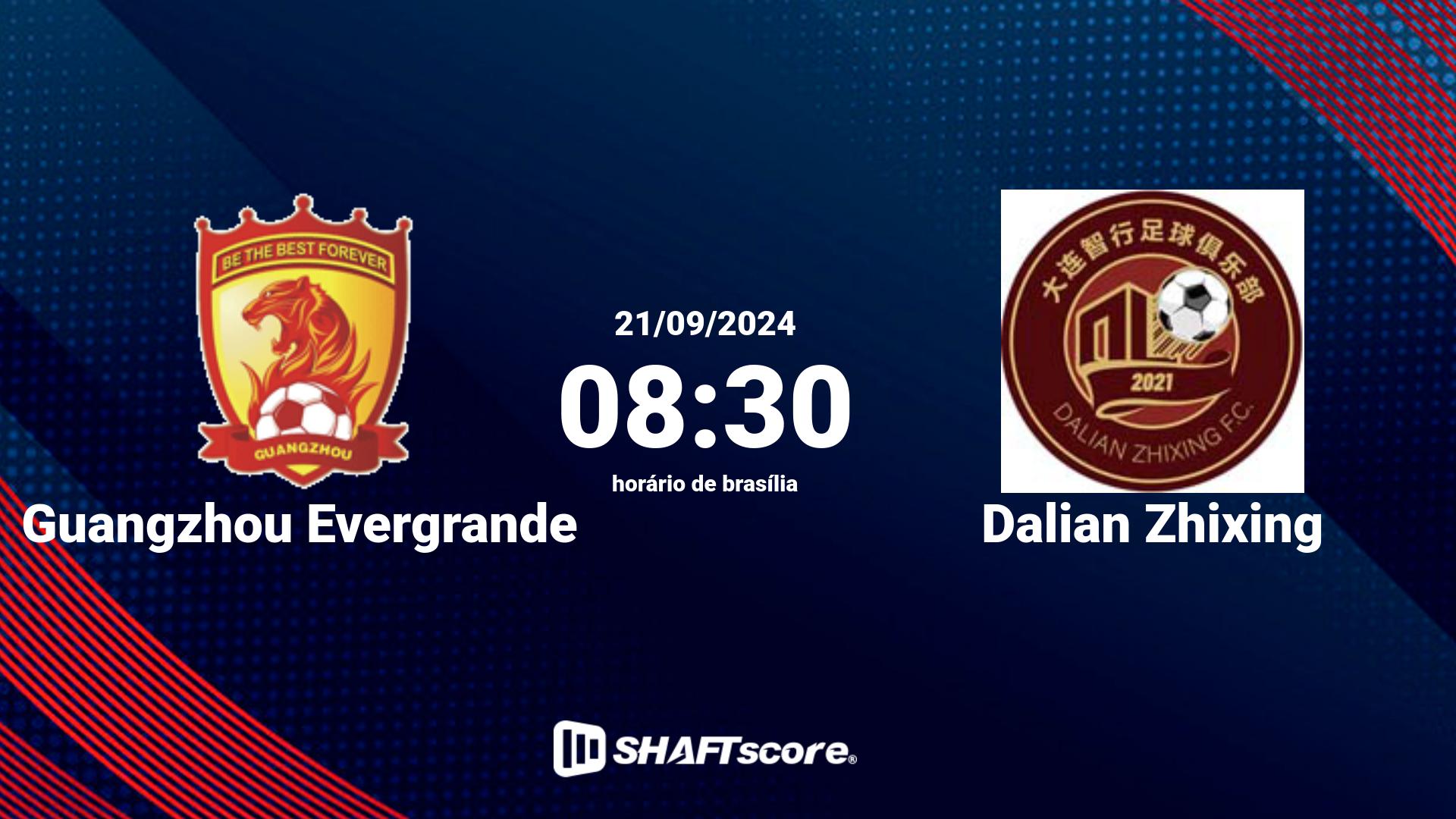 Estatísticas do jogo Guangzhou Evergrande vs Dalian Zhixing 21.09 08:30