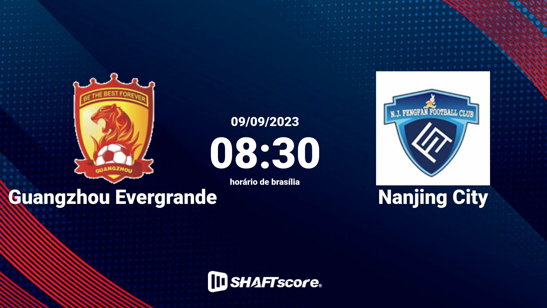 Estatísticas do jogo Guangzhou Evergrande vs Nanjing City 09.09 08:30