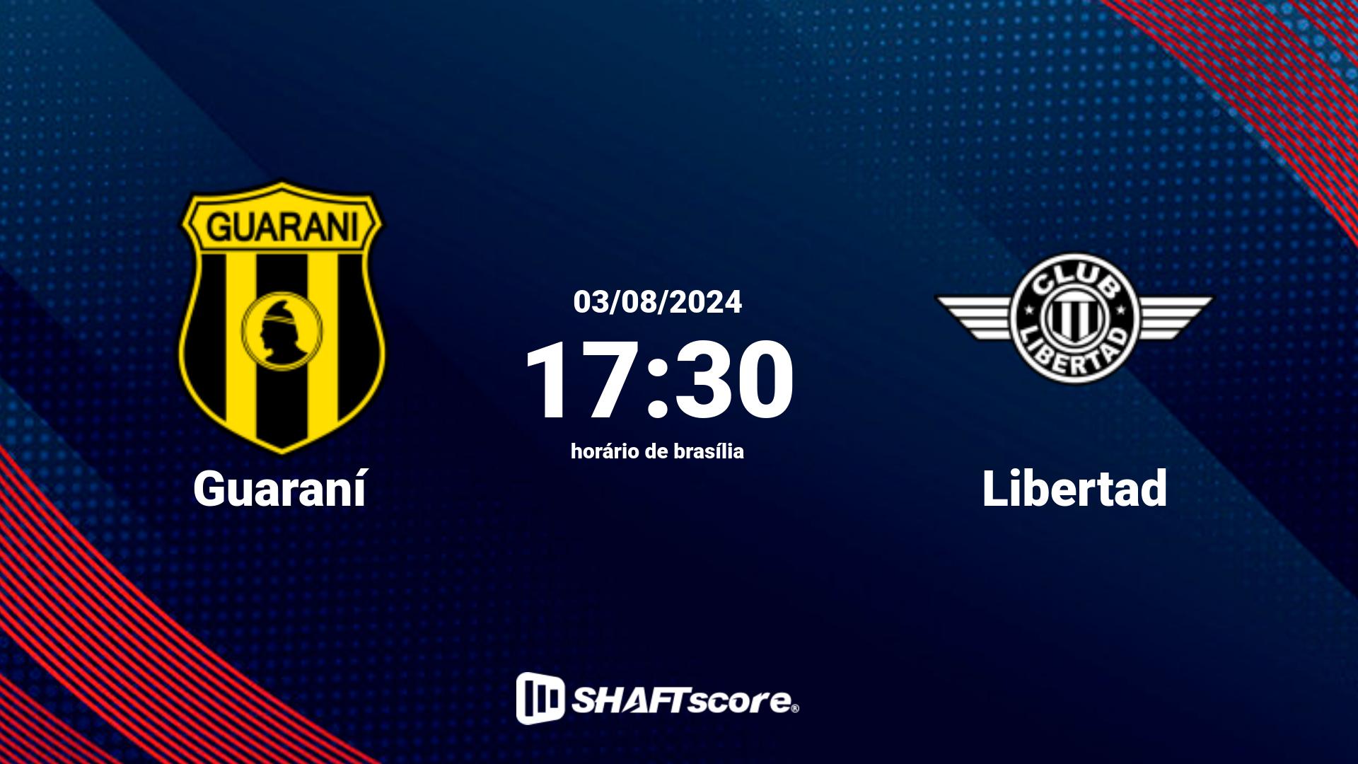 Estatísticas do jogo Guaraní vs Libertad 03.08 17:30