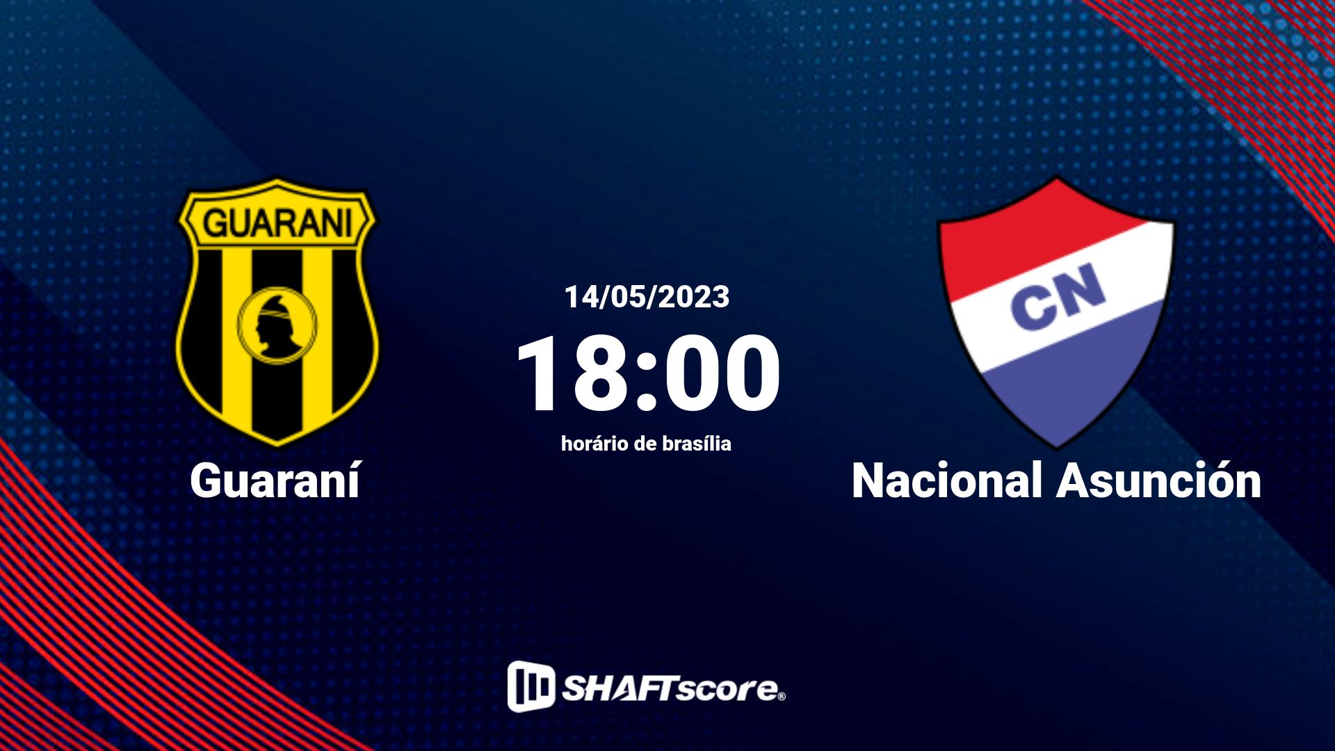 Estatísticas do jogo Guaraní vs Nacional Asunción 14.05 18:00