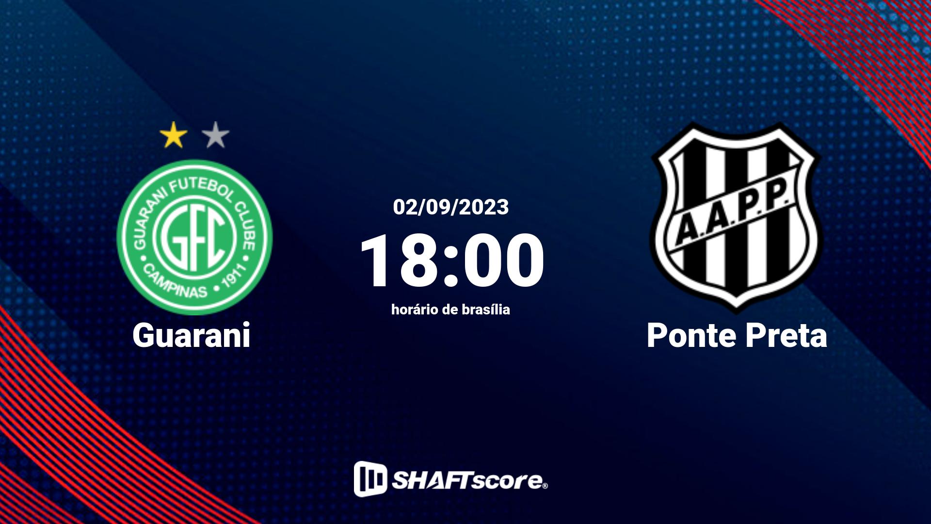 Estatísticas do jogo Guarani vs Ponte Preta 02.09 18:00