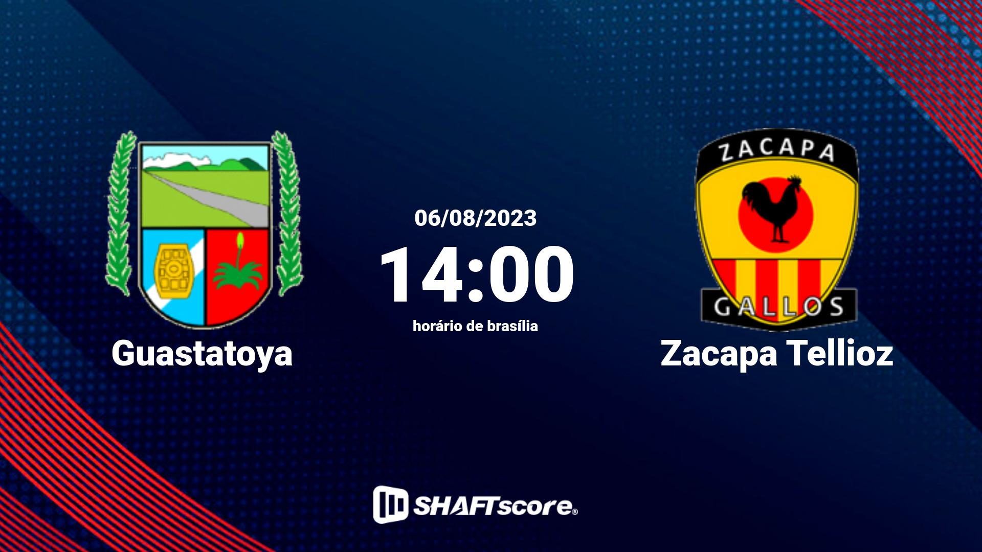 Estatísticas do jogo Guastatoya vs Zacapa Tellioz 06.08 14:00