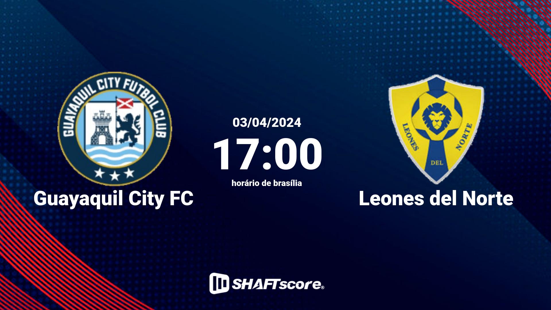 Estatísticas do jogo Guayaquil City FC vs Leones del Norte 03.04 17:00