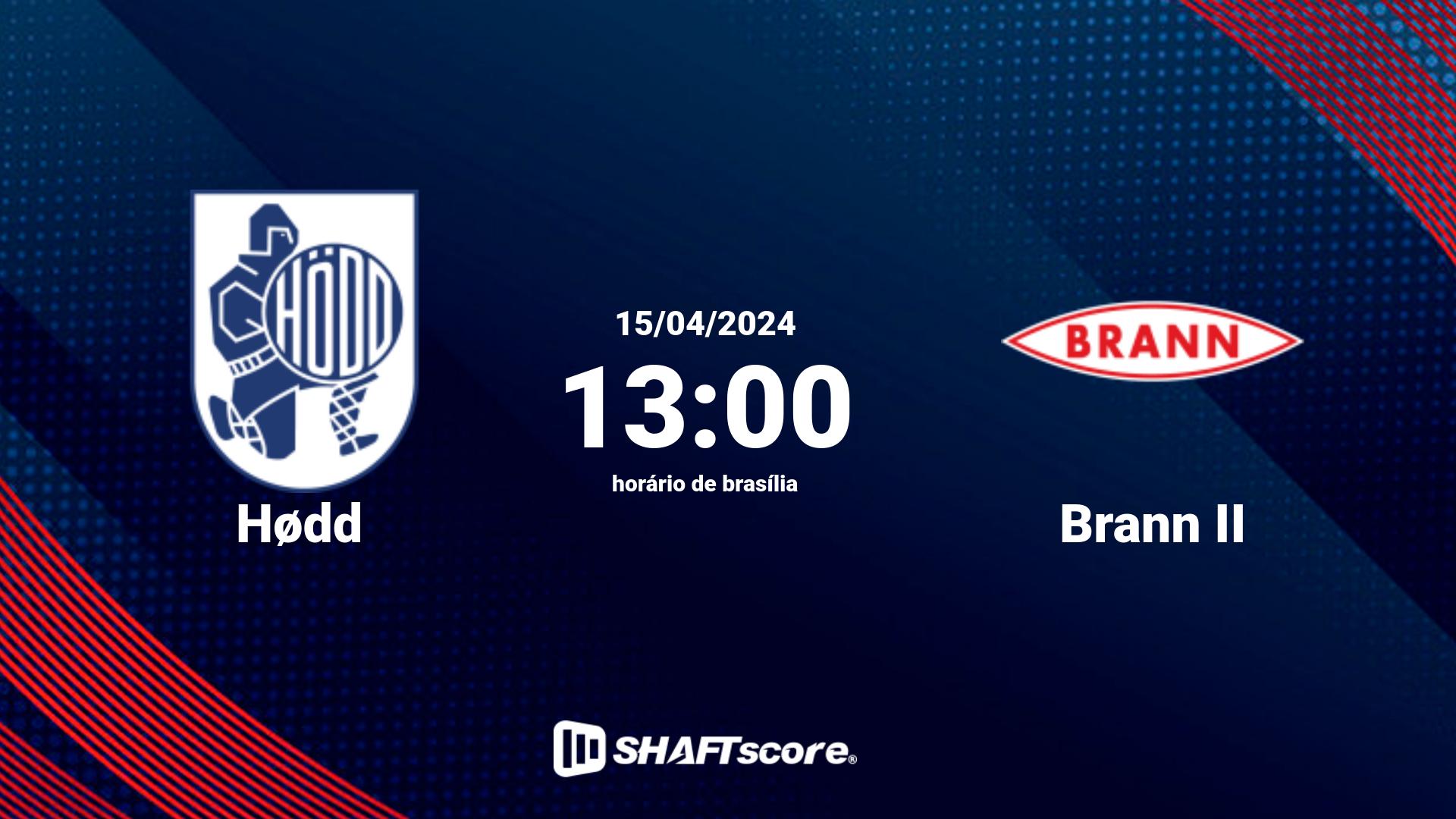 Estatísticas do jogo Hødd vs Brann II 15.04 13:00