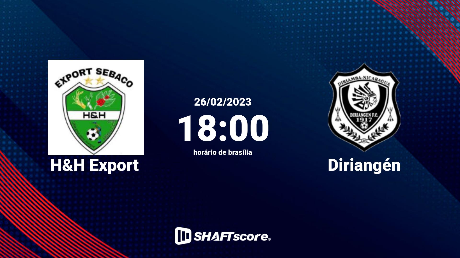 Estatísticas do jogo H&H Export vs Diriangén 26.02 18:00