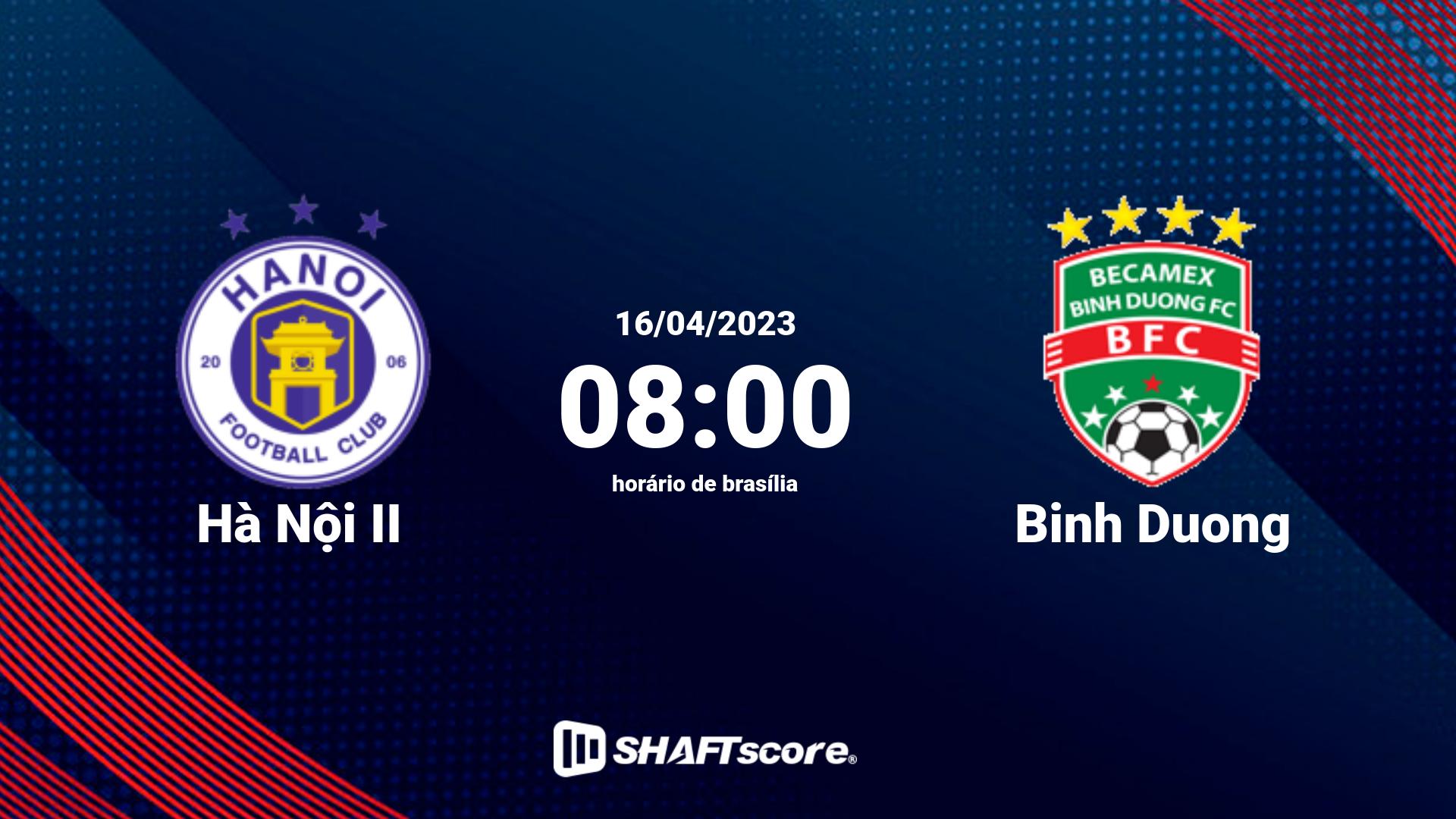 Estatísticas do jogo Hà Nội II vs Binh Duong 16.04 08:00