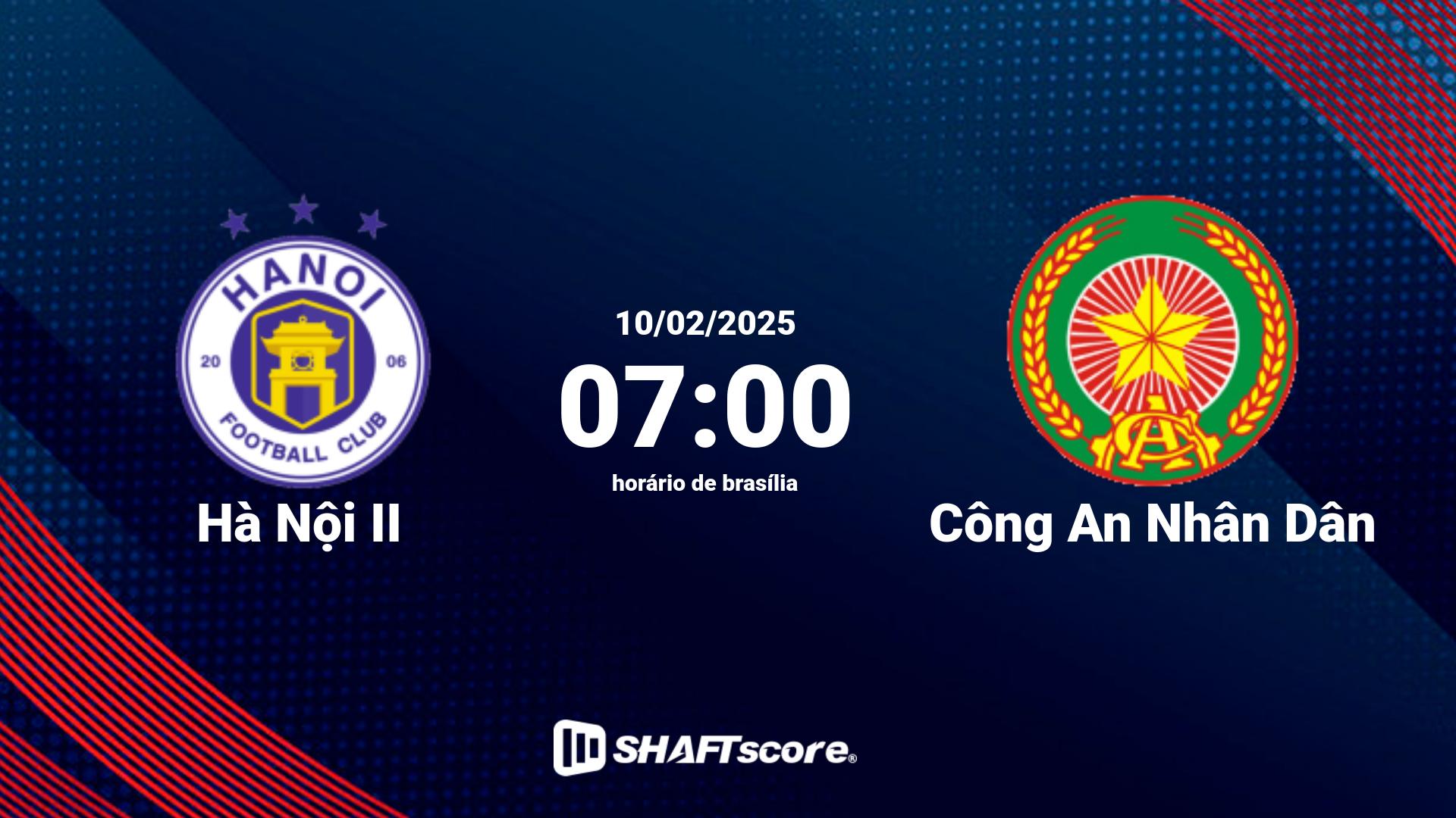 Estatísticas do jogo Hà Nội II vs Công An Nhân Dân 10.02 07:00