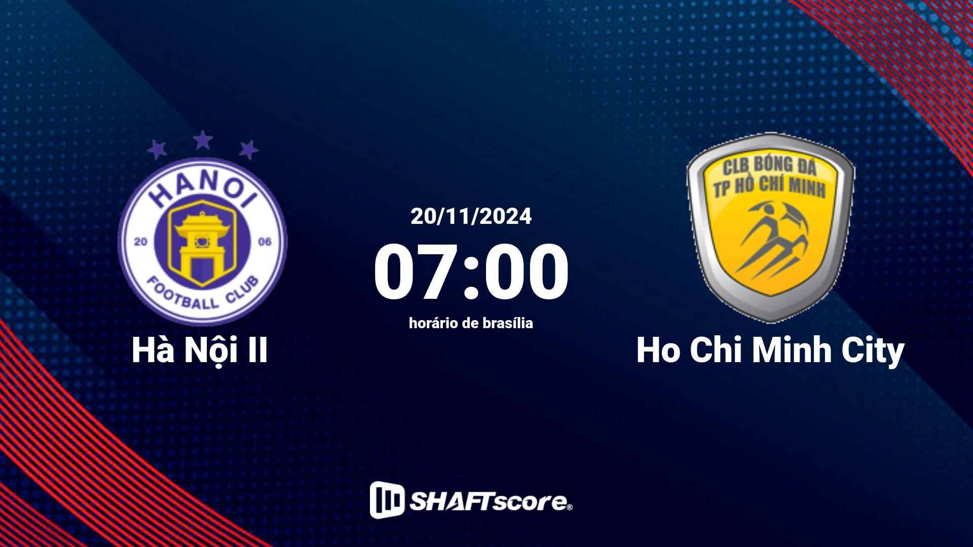 Estatísticas do jogo Hà Nội II vs Ho Chi Minh City 20.11 07:00