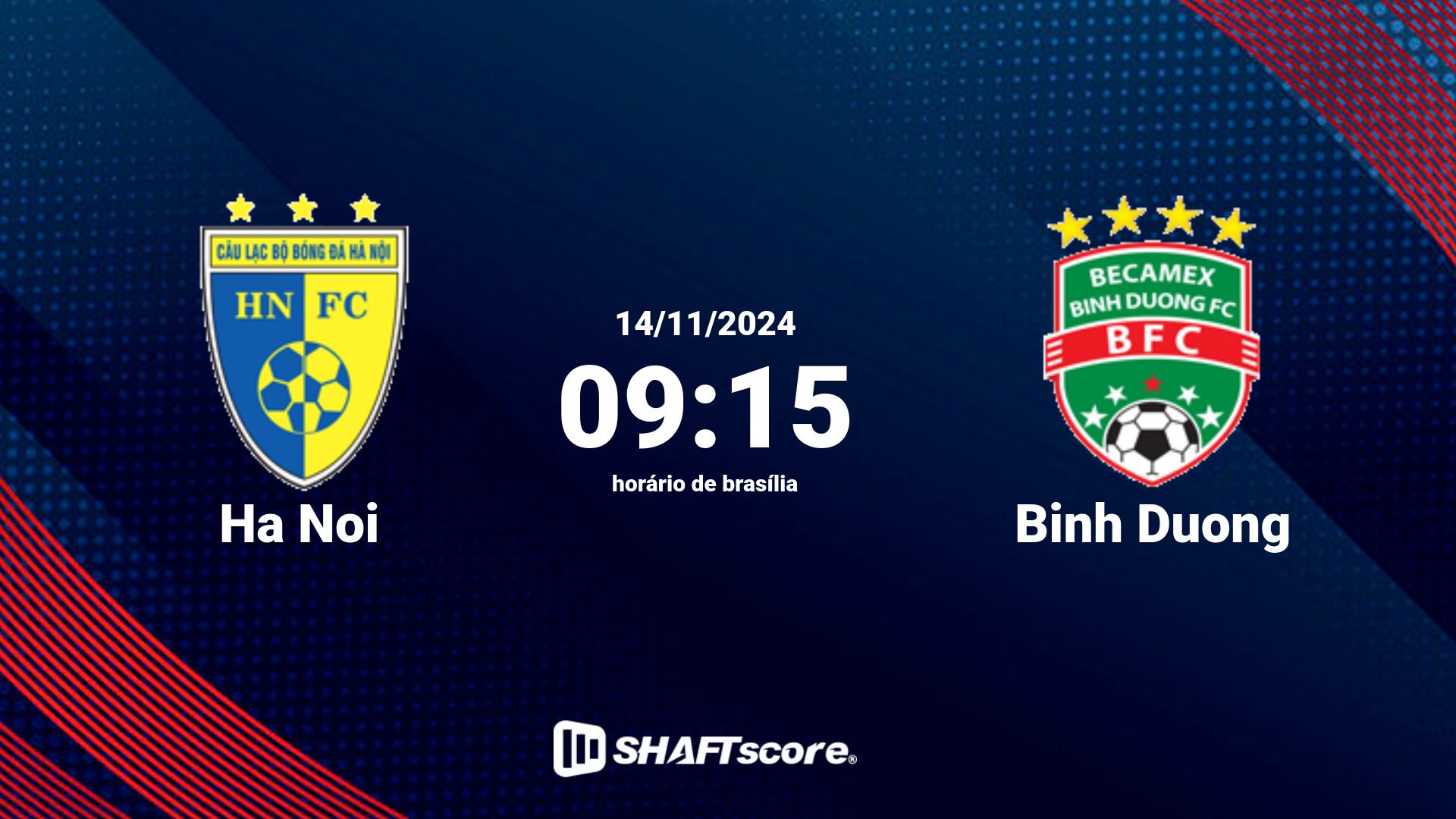 Estatísticas do jogo Ha Noi vs Binh Duong 14.11 09:15