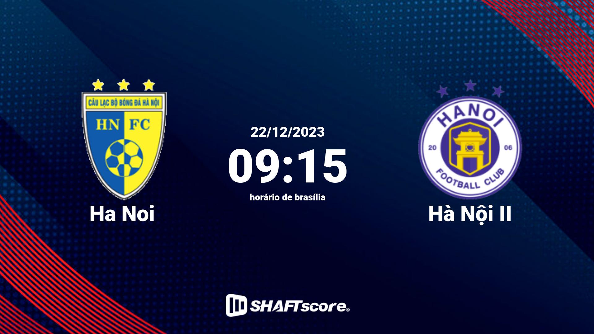 Estatísticas do jogo Ha Noi vs Hà Nội II 22.12 09:15