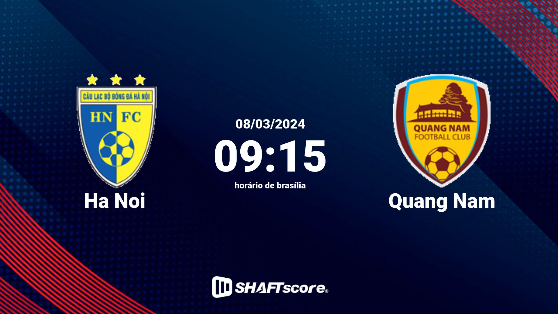 Estatísticas do jogo Ha Noi vs Quang Nam 08.03 09:15