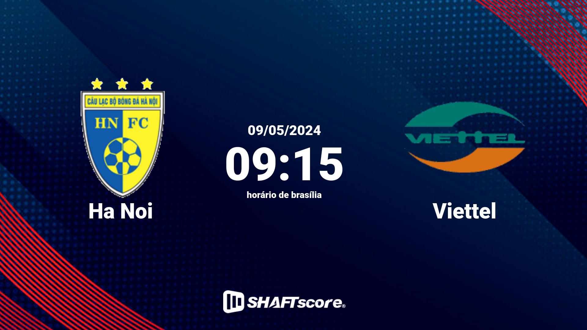 Estatísticas do jogo Ha Noi vs Viettel 09.05 09:15