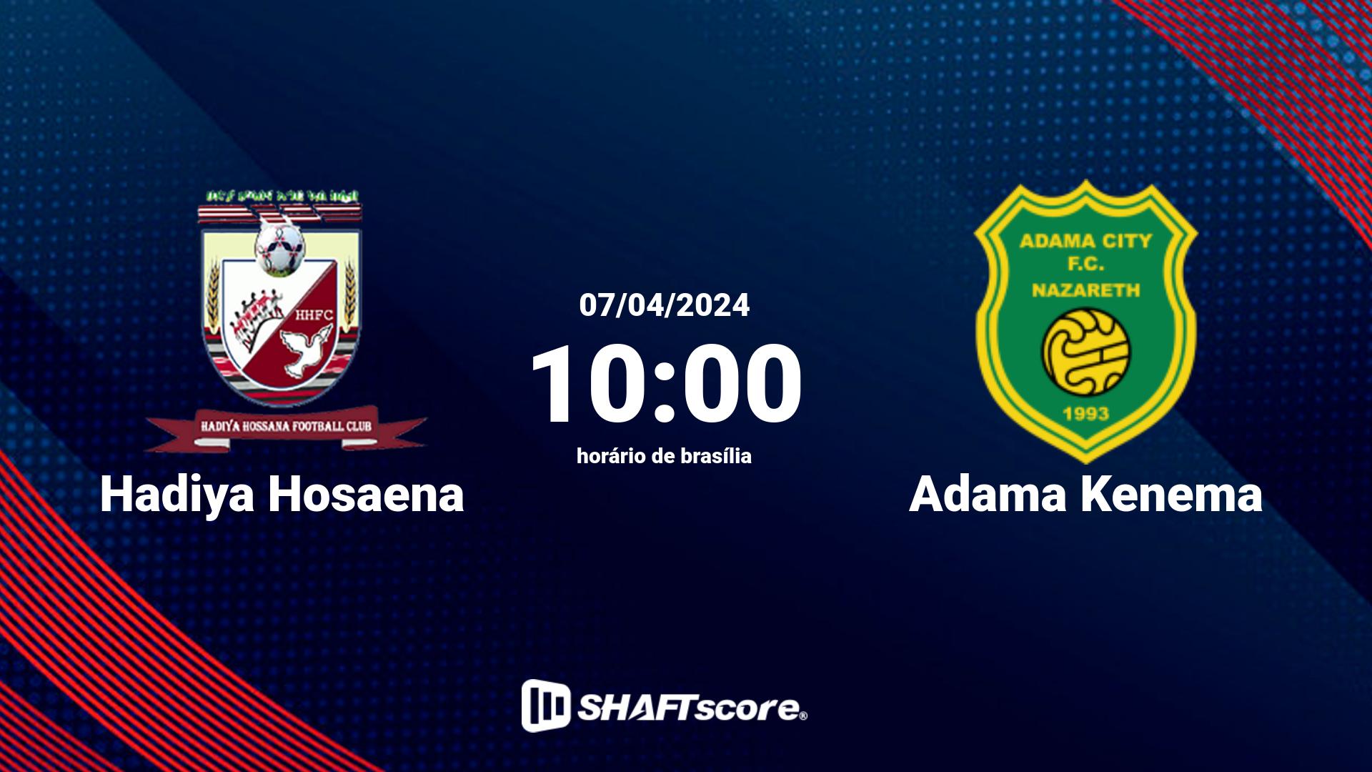 Estatísticas do jogo Hadiya Hosaena vs Adama Kenema 07.04 10:00