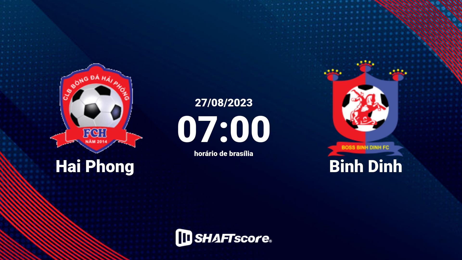 Estatísticas do jogo Hai Phong vs Binh Dinh 27.08 07:00