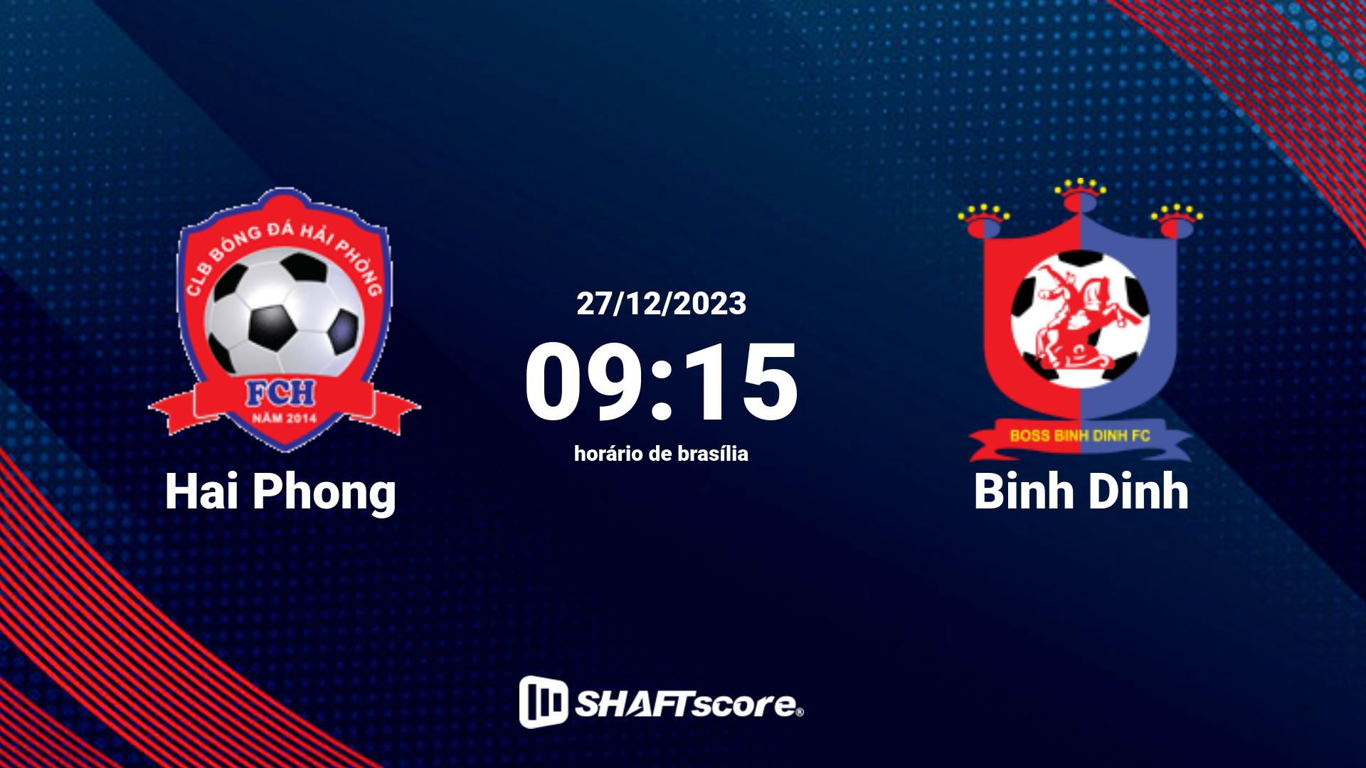 Estatísticas do jogo Hai Phong vs Binh Dinh 27.12 09:15