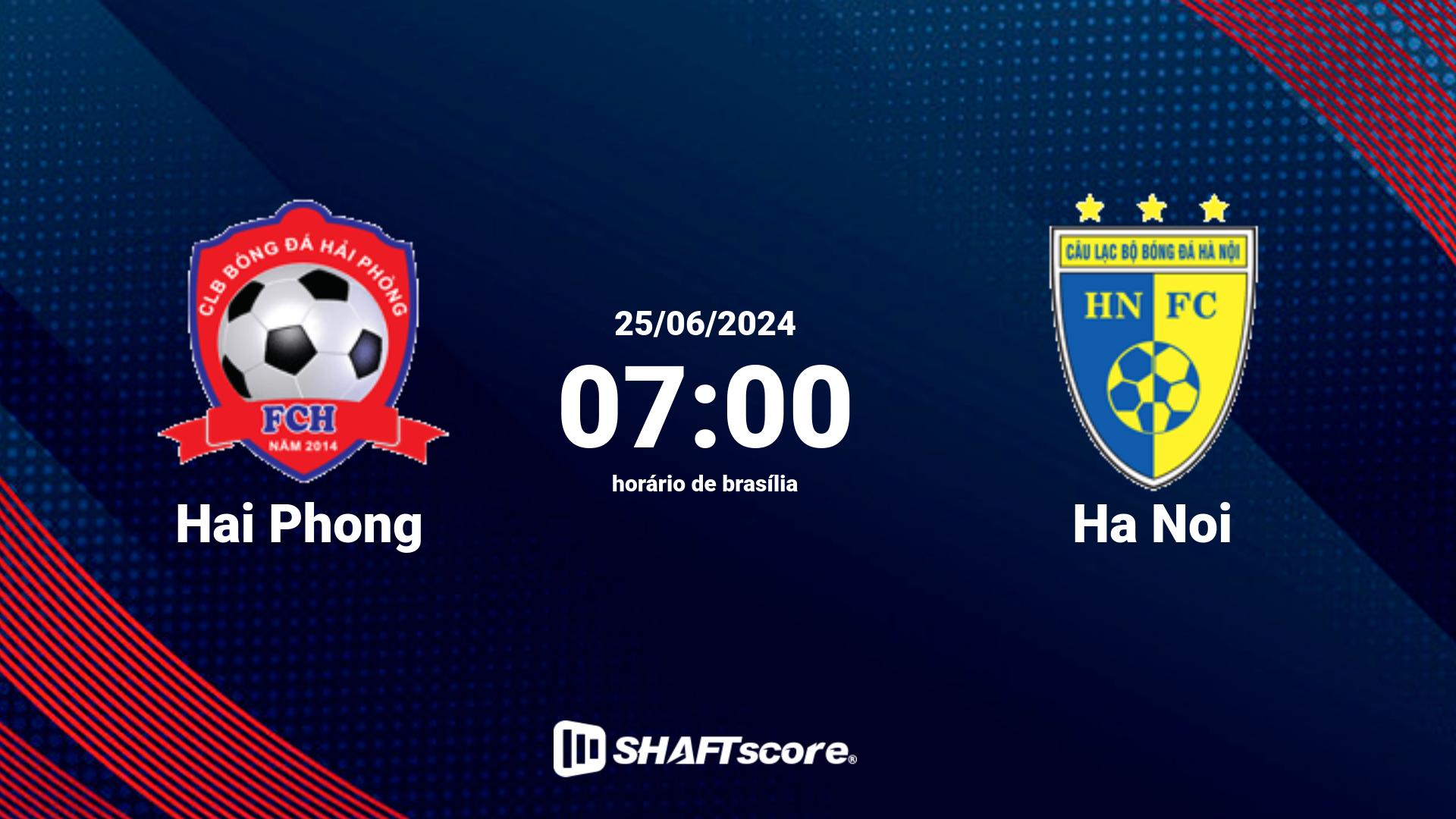 Estatísticas do jogo Hai Phong vs Ha Noi 25.06 07:00