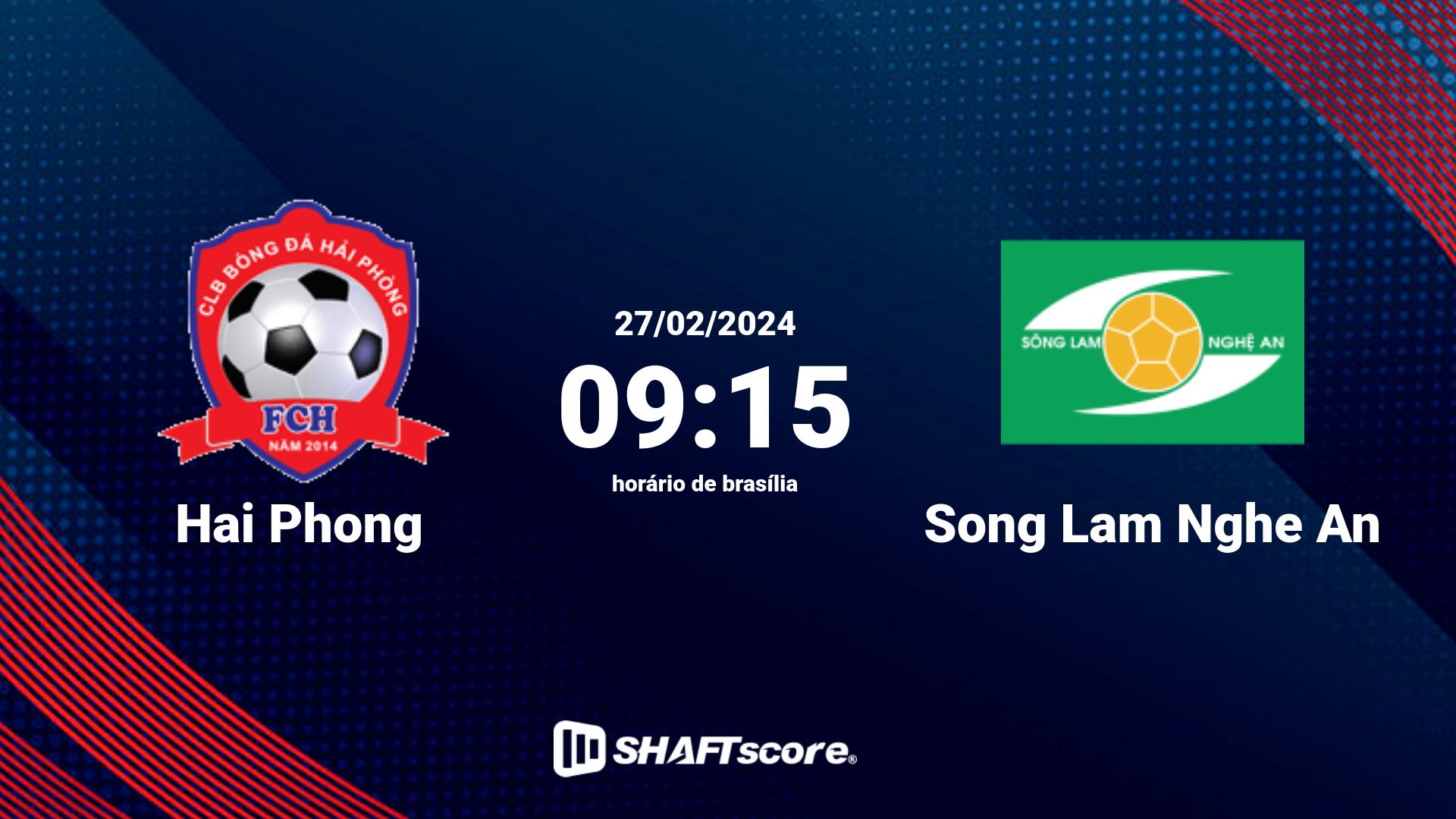 Estatísticas do jogo Hai Phong vs Song Lam Nghe An 27.02 09:15