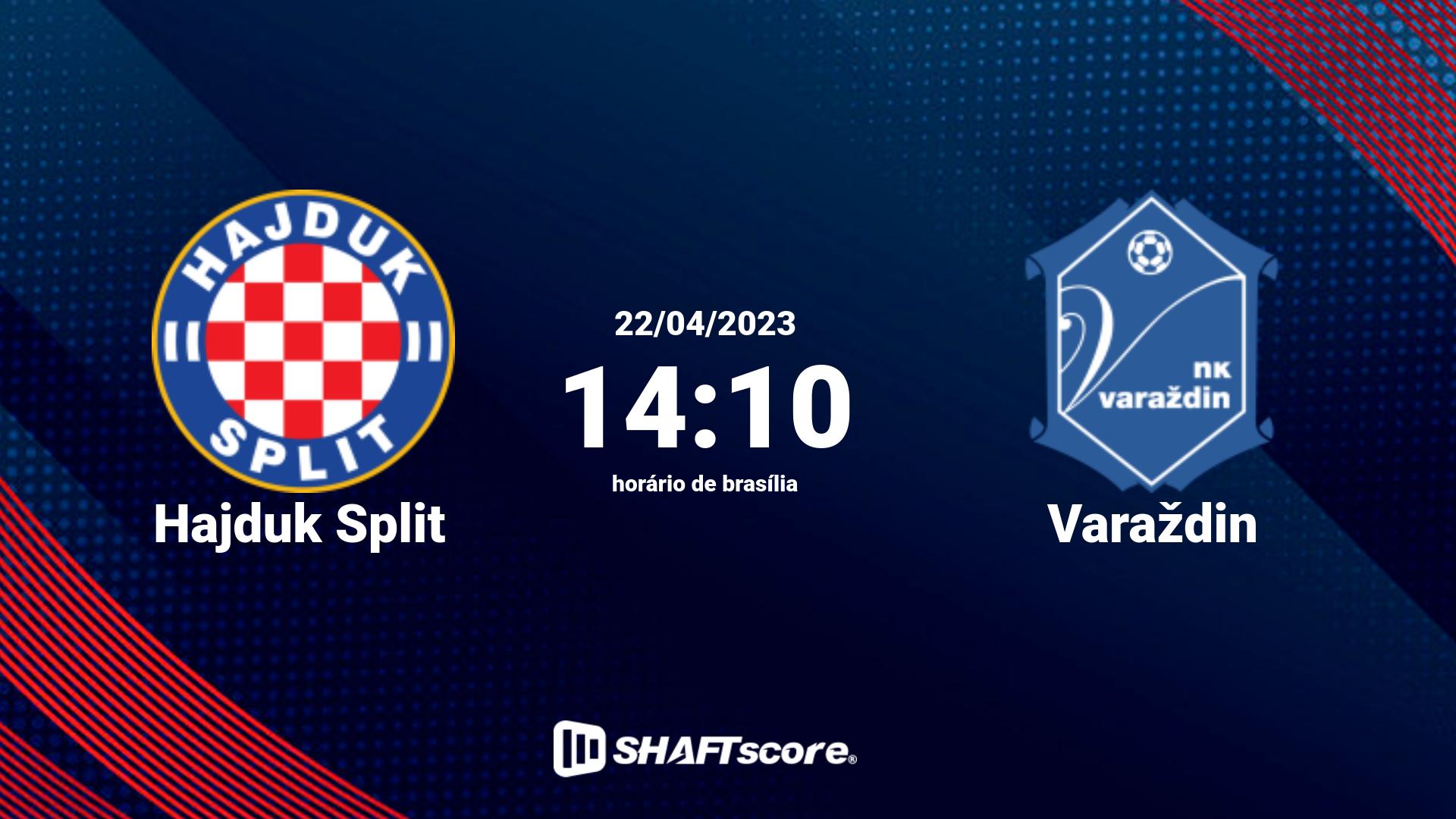 Estatísticas do jogo Hajduk Split vs Varaždin 22.04 14:10