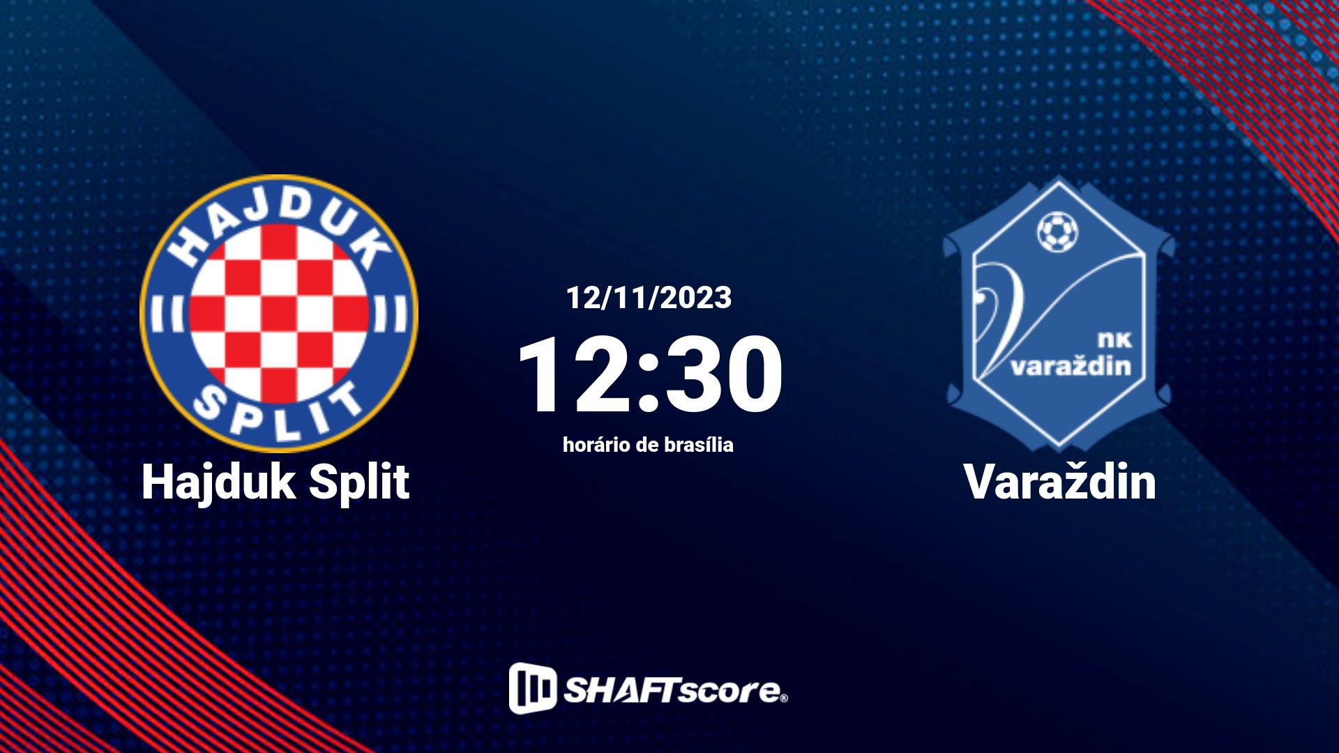 Estatísticas do jogo Hajduk Split vs Varaždin 12.11 12:30