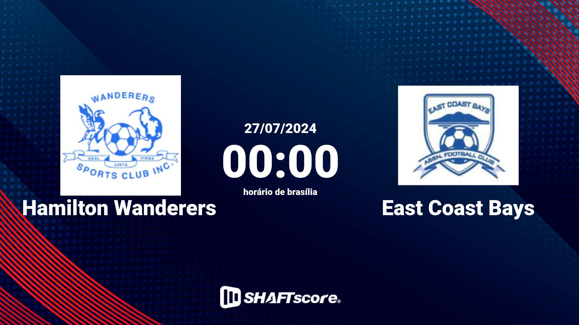 Estatísticas do jogo Hamilton Wanderers vs East Coast Bays 27.07 00:00