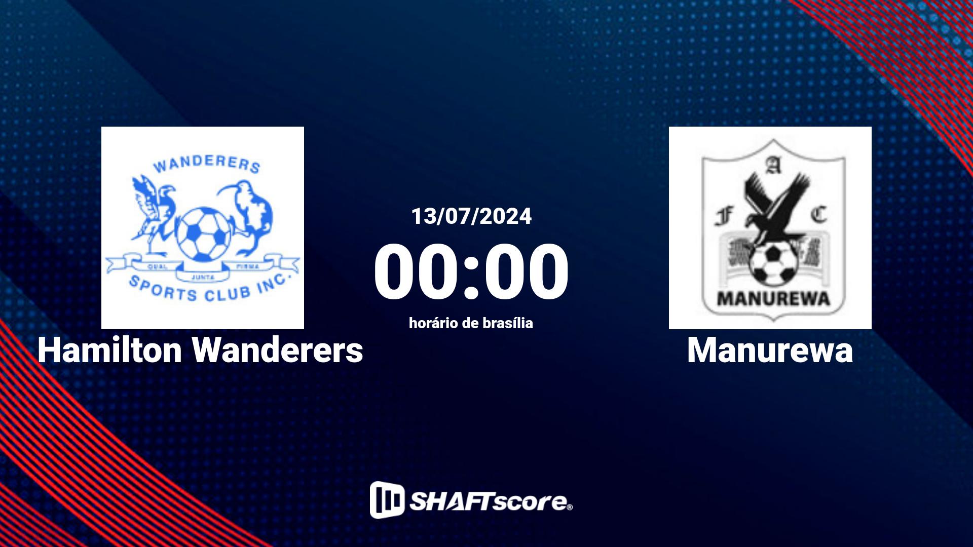 Estatísticas do jogo Hamilton Wanderers vs Manurewa 13.07 00:00