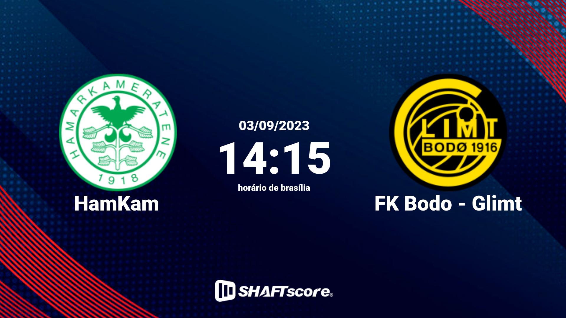 Estatísticas do jogo HamKam vs FK Bodo - Glimt 03.09 14:15