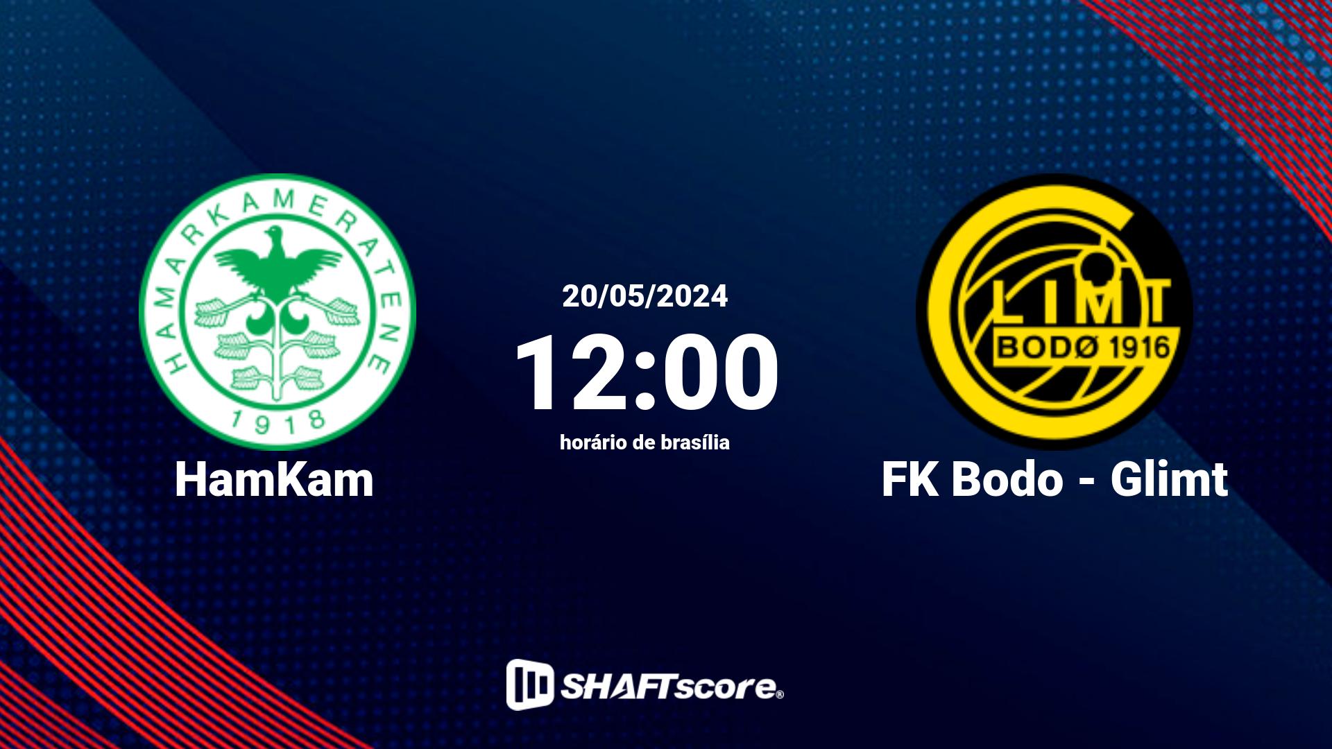 Estatísticas do jogo HamKam vs FK Bodo - Glimt 20.05 12:00