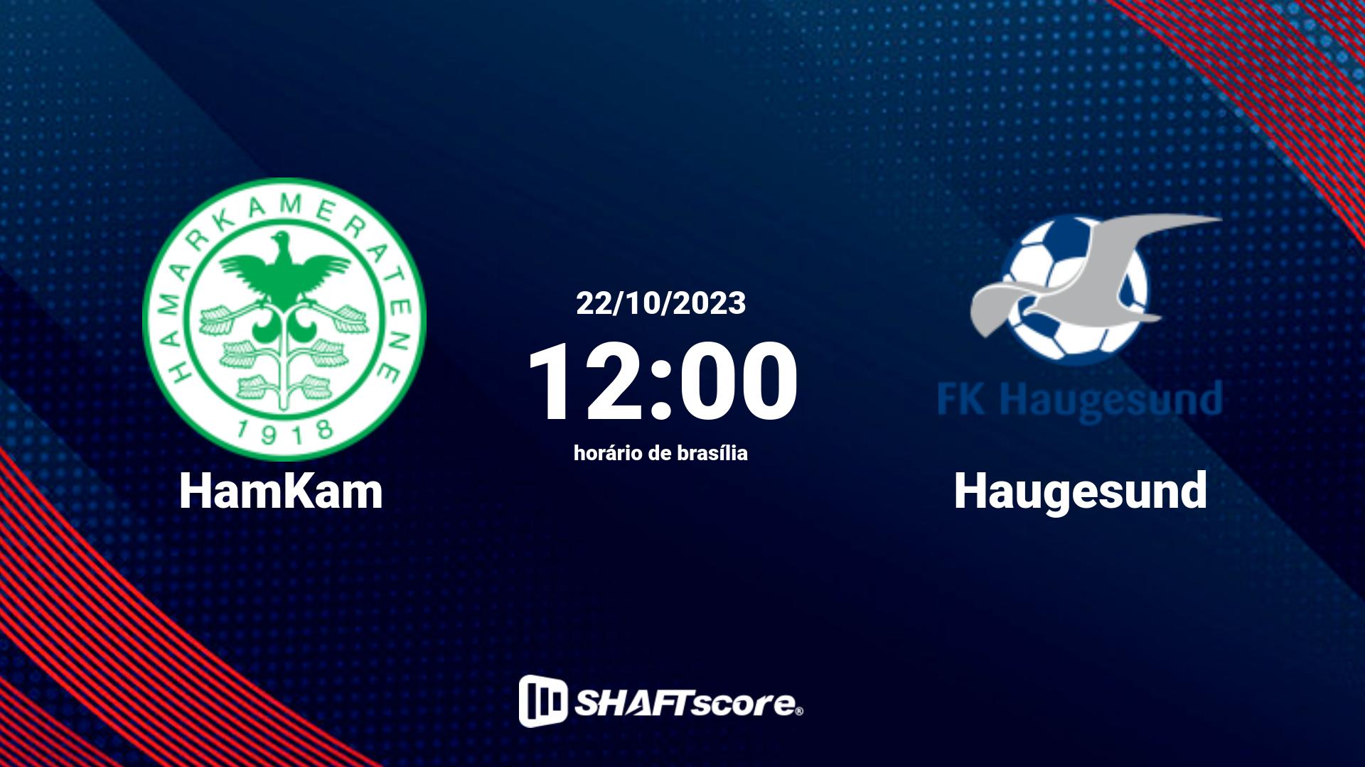 Estatísticas do jogo HamKam vs Haugesund 22.10 12:00