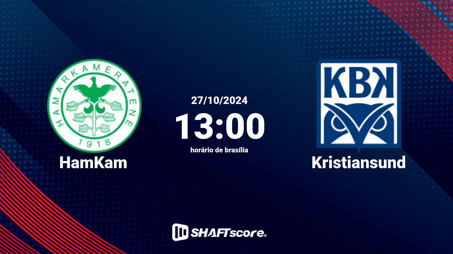 Estatísticas do jogo HamKam vs Kristiansund 27.10 13:00