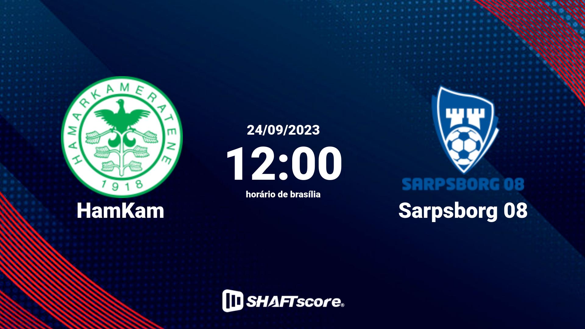 Estatísticas do jogo HamKam vs Sarpsborg 08 24.09 12:00