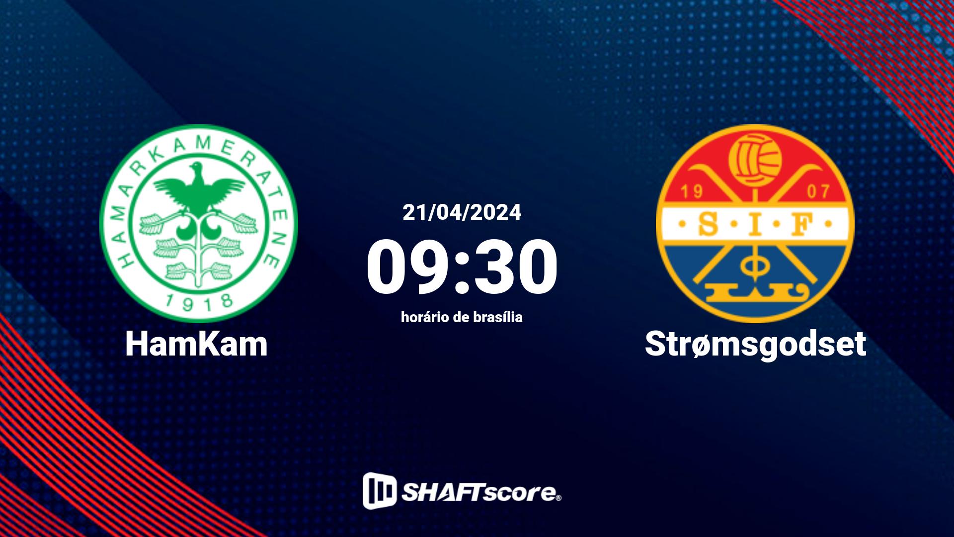 Estatísticas do jogo HamKam vs Strømsgodset 21.04 09:30