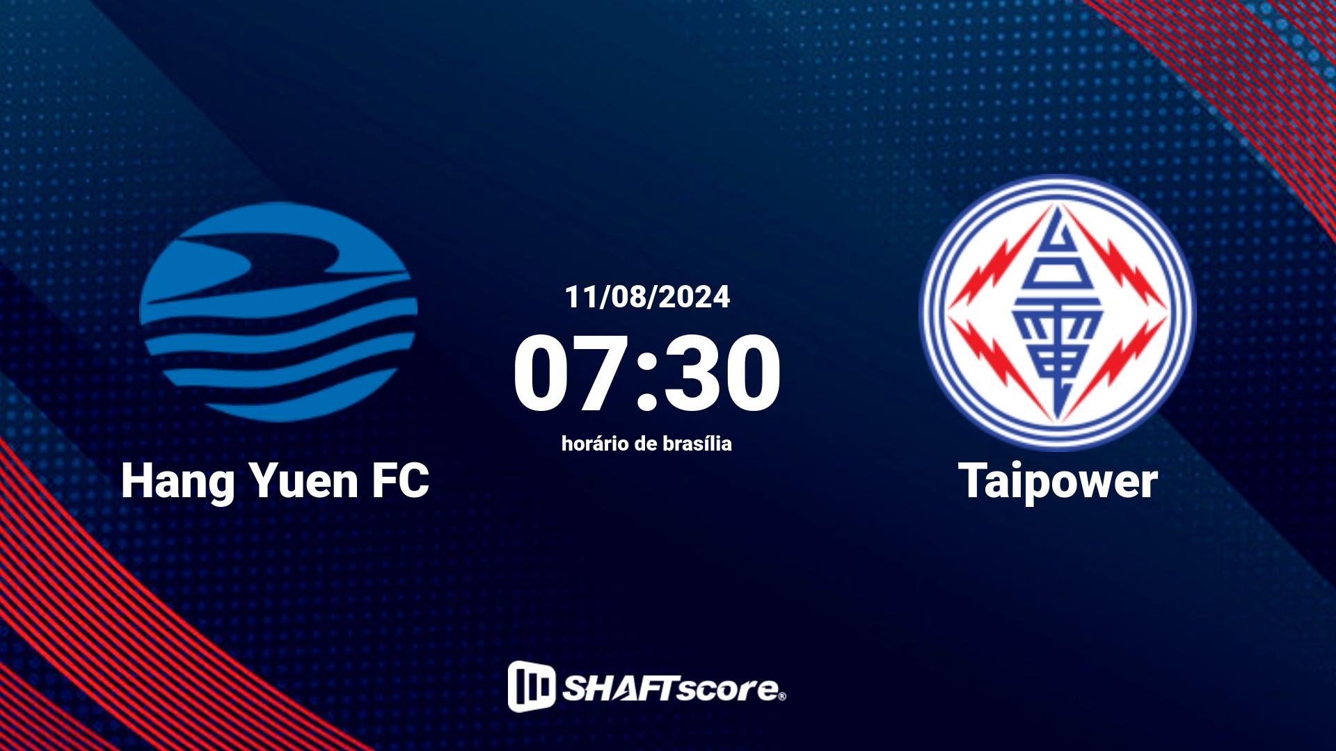 Estatísticas do jogo Hang Yuen FC vs Taipower 11.08 07:30