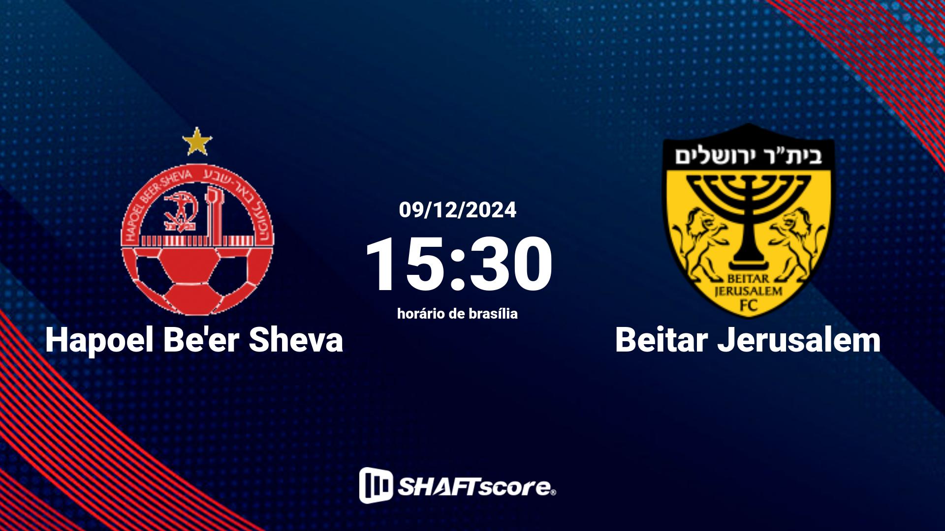 Estatísticas do jogo Hapoel Be'er Sheva vs Beitar Jerusalem 09.12 15:30