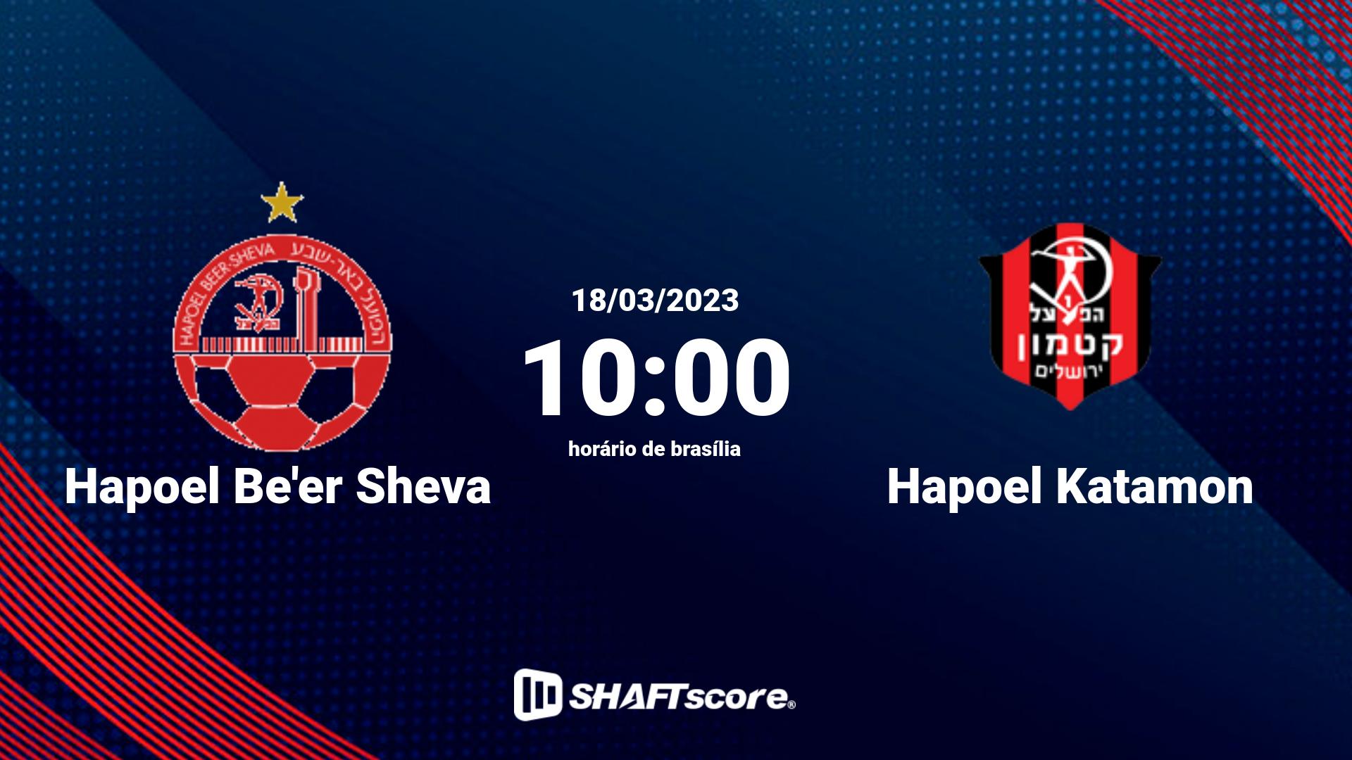 Estatísticas do jogo Hapoel Be'er Sheva vs Hapoel Katamon 18.03 10:00