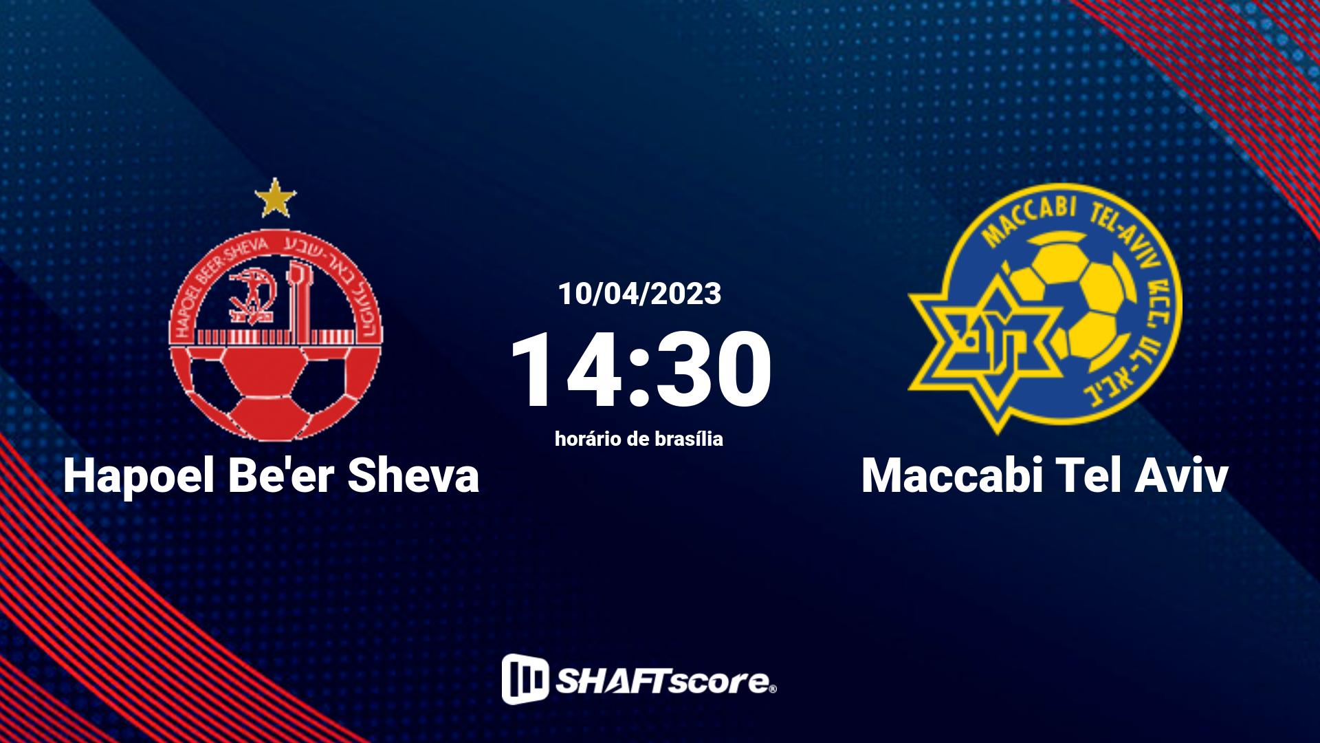 Estatísticas do jogo Hapoel Be'er Sheva vs Maccabi Tel Aviv 10.04 14:30