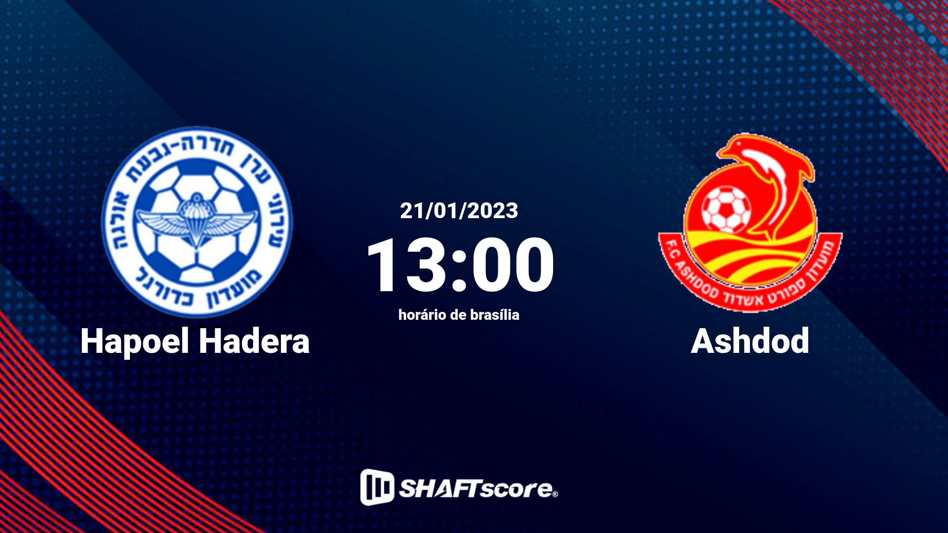 Estatísticas do jogo Hapoel Hadera vs Ashdod 21.01 13:00