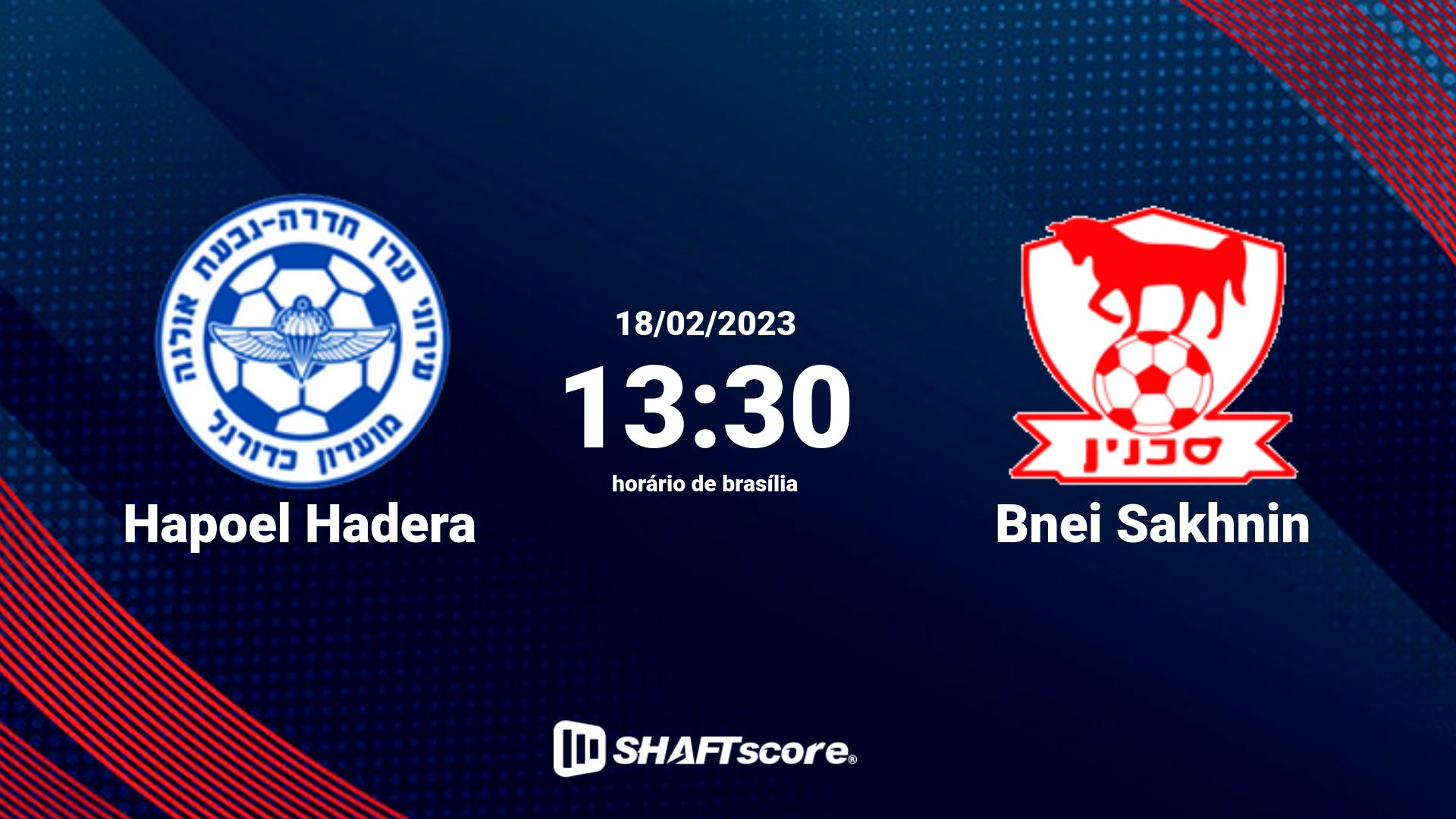 Estatísticas do jogo Hapoel Hadera vs Bnei Sakhnin 18.02 13:30