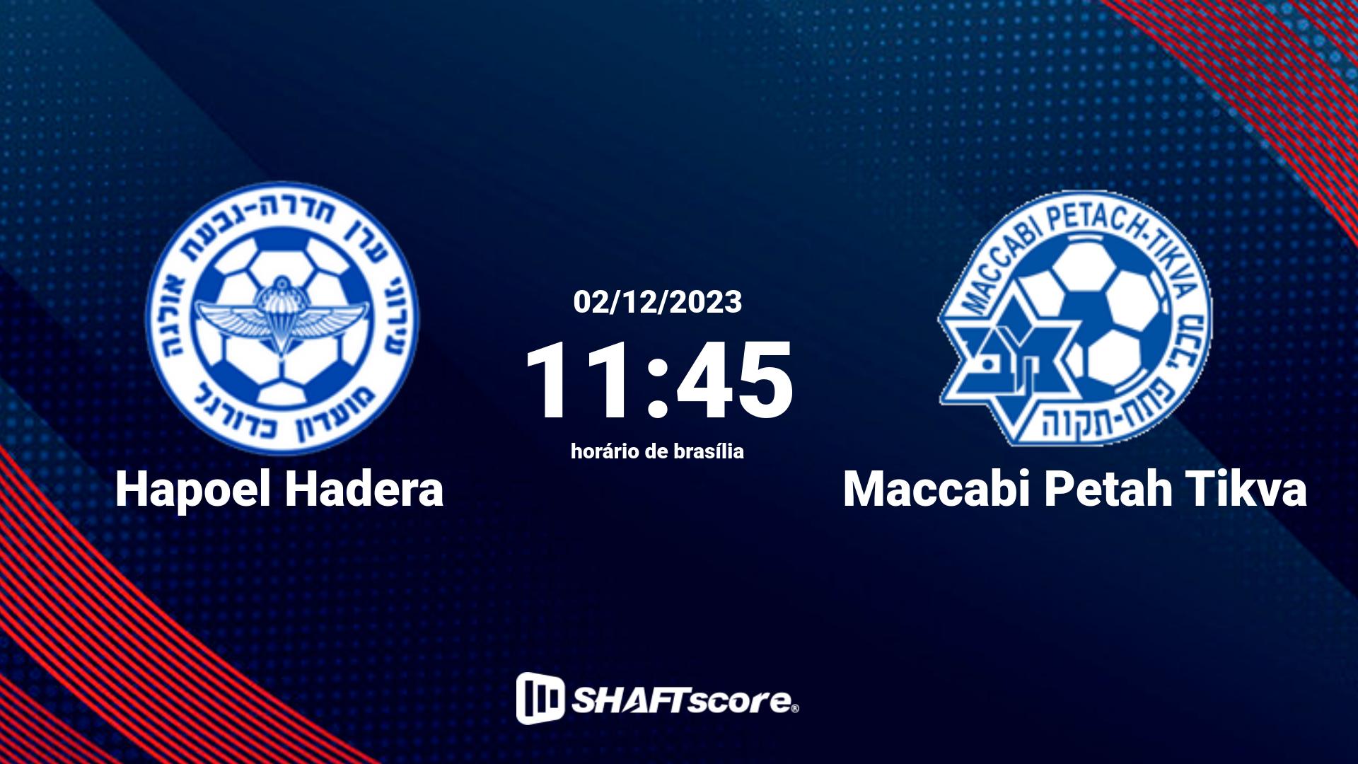 Estatísticas do jogo Hapoel Hadera vs Maccabi Petah Tikva 02.12 11:45