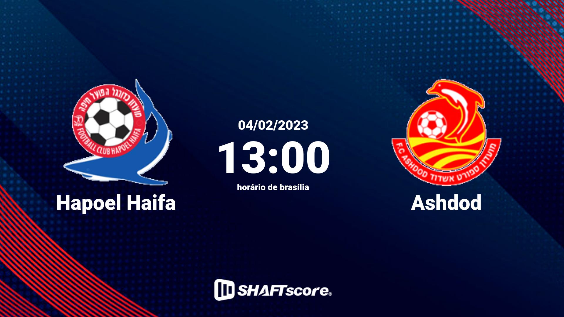 Estatísticas do jogo Hapoel Haifa vs Ashdod 04.02 13:00