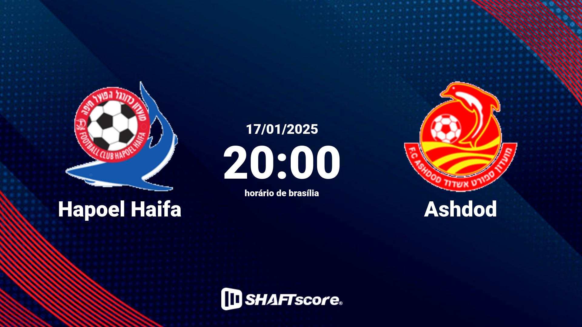 Estatísticas do jogo Hapoel Haifa vs Ashdod 17.01 20:00