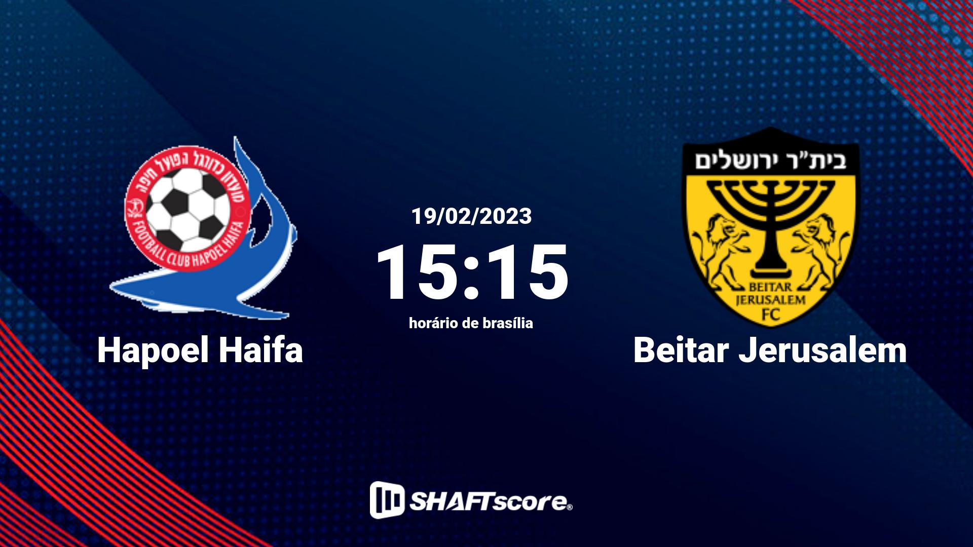 Estatísticas do jogo Hapoel Haifa vs Beitar Jerusalem 19.02 15:15