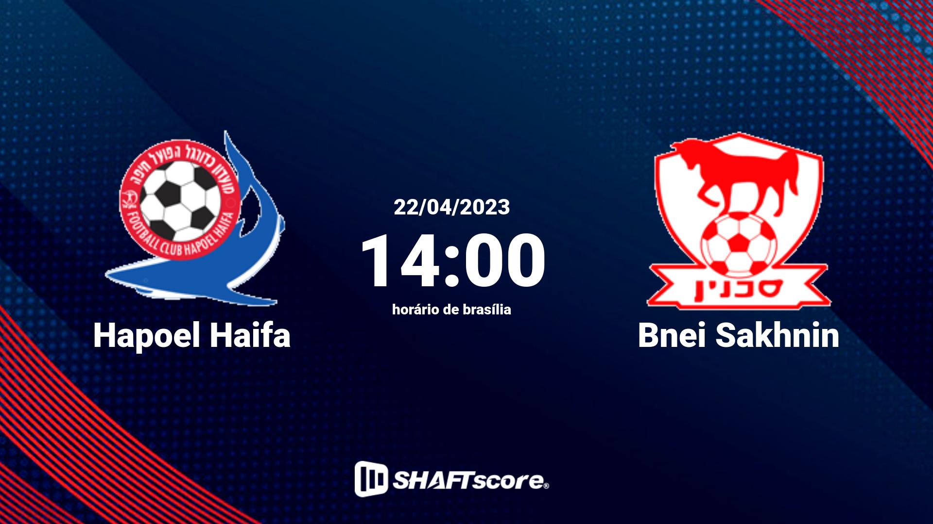 Estatísticas do jogo Hapoel Haifa vs Bnei Sakhnin 22.04 14:00