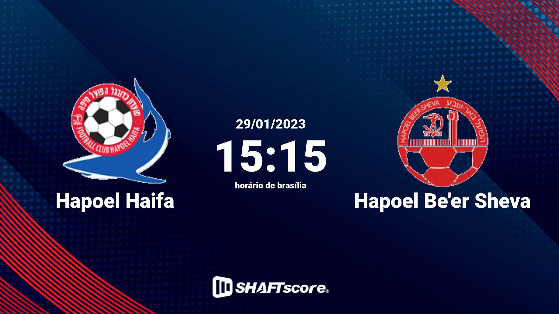 Estatísticas do jogo Hapoel Haifa vs Hapoel Be'er Sheva 29.01 15:15