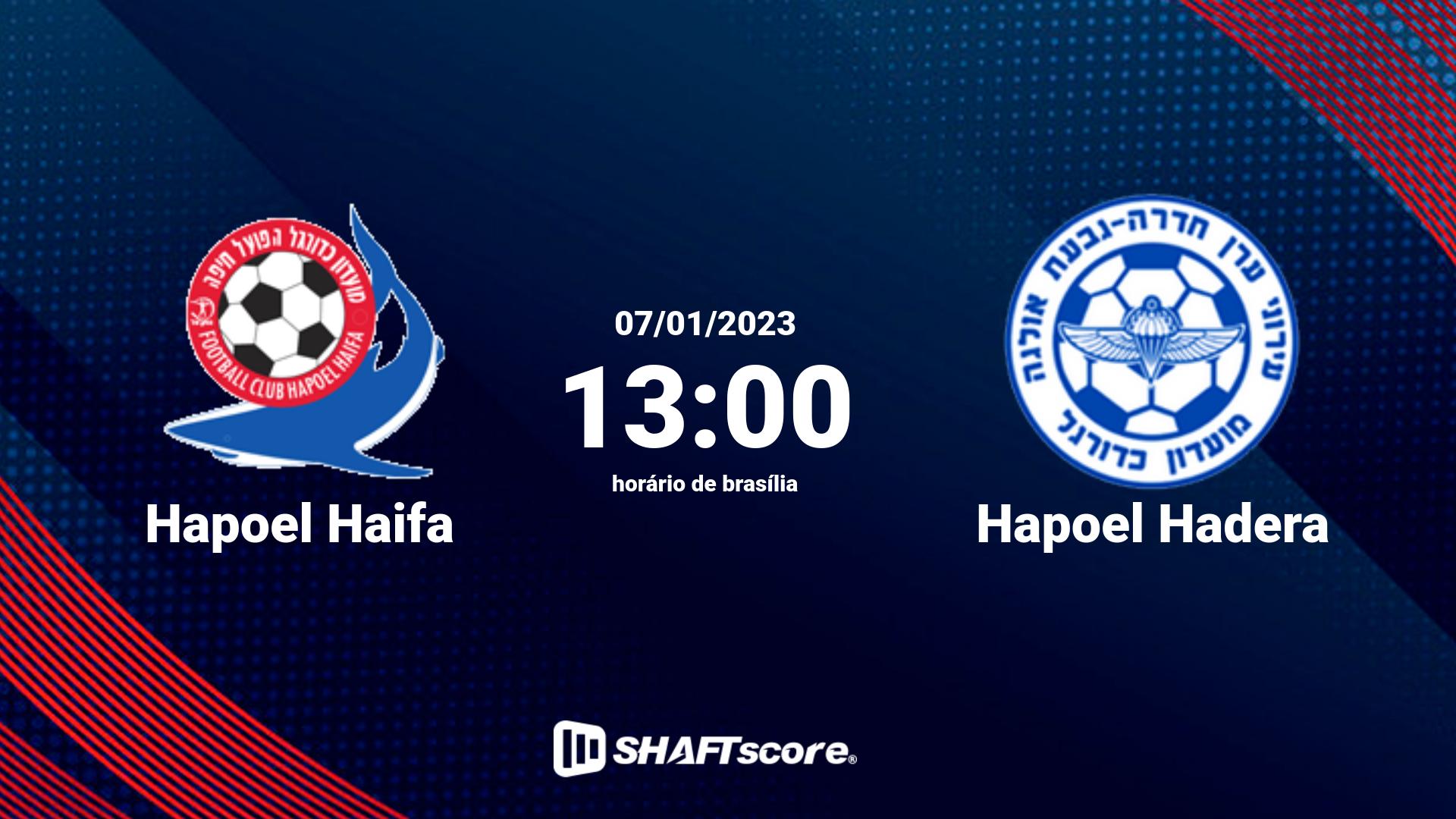 Estatísticas do jogo Hapoel Haifa vs Hapoel Hadera 07.01 13:00