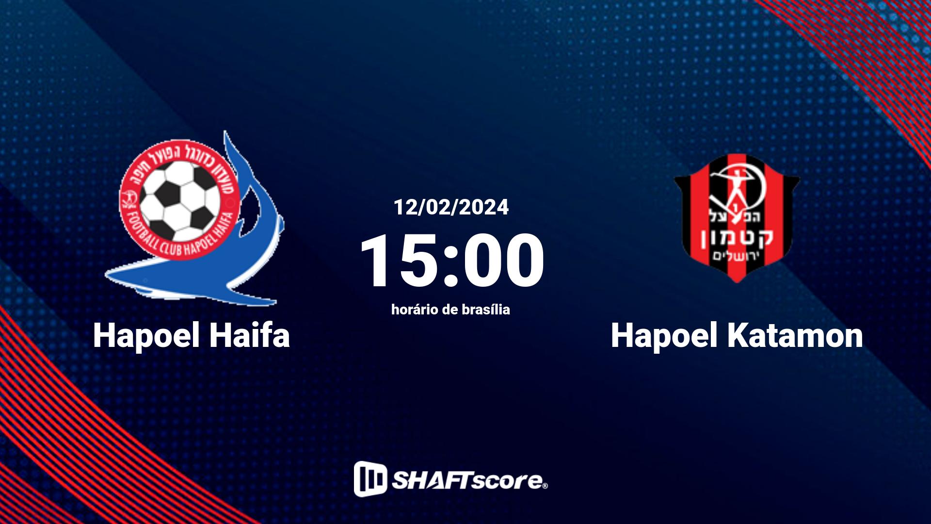 Estatísticas do jogo Hapoel Haifa vs Hapoel Katamon 12.02 15:00