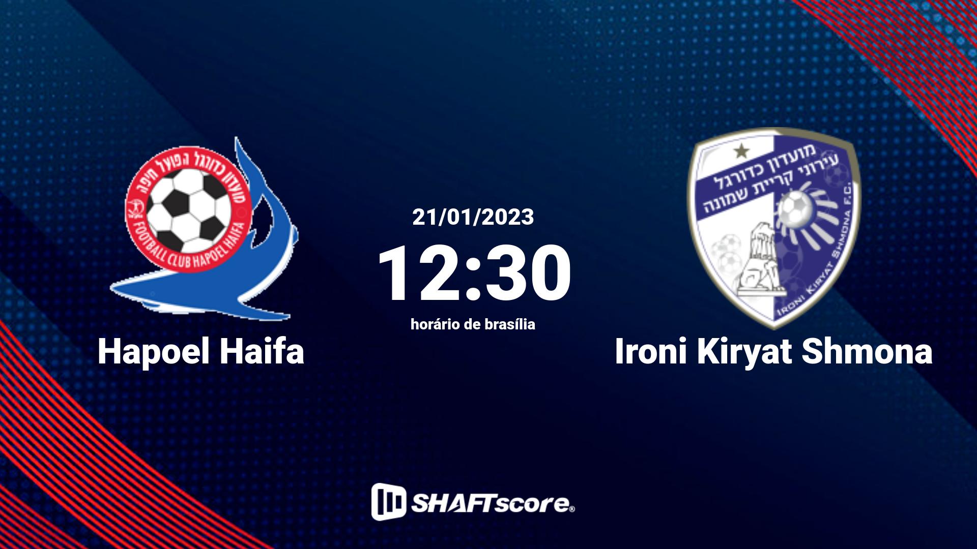 Estatísticas do jogo Hapoel Haifa vs Ironi Kiryat Shmona 21.01 12:30