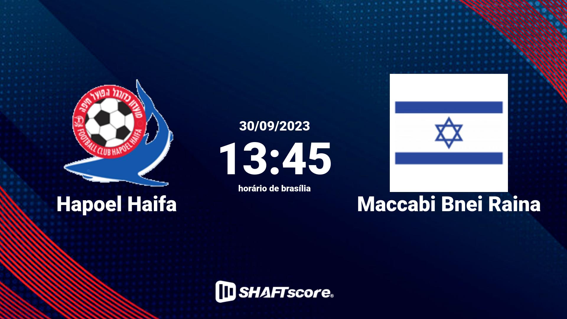 Estatísticas do jogo Hapoel Haifa vs Maccabi Bnei Raina 30.09 13:45