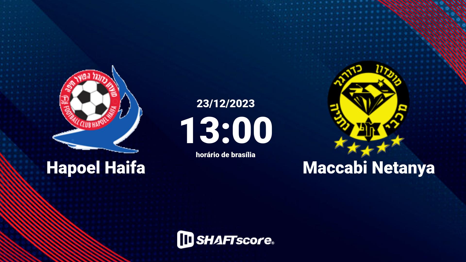 Estatísticas do jogo Hapoel Haifa vs Maccabi Netanya 23.12 13:00