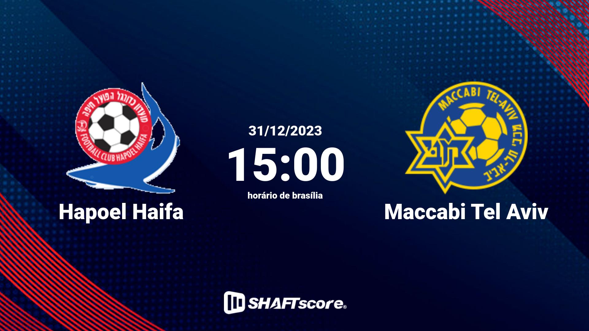 Estatísticas do jogo Hapoel Haifa vs Maccabi Tel Aviv 31.12 15:00