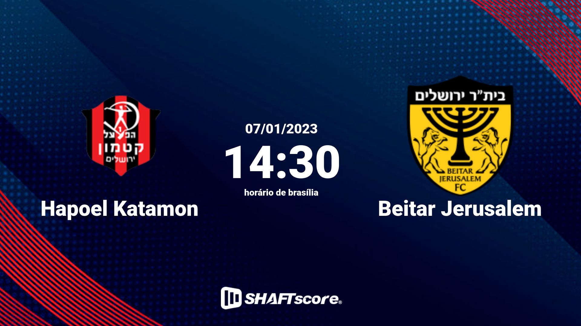 Estatísticas do jogo Hapoel Katamon vs Beitar Jerusalem 07.01 14:30